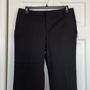 NWT 14P Lauren Ralph Lauren black straight leg chinos 2 front/1 back pocket flat